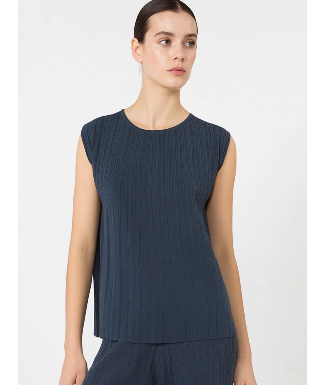 WEEKEND MAX MARA Синяя вискозная блузы, фото 5