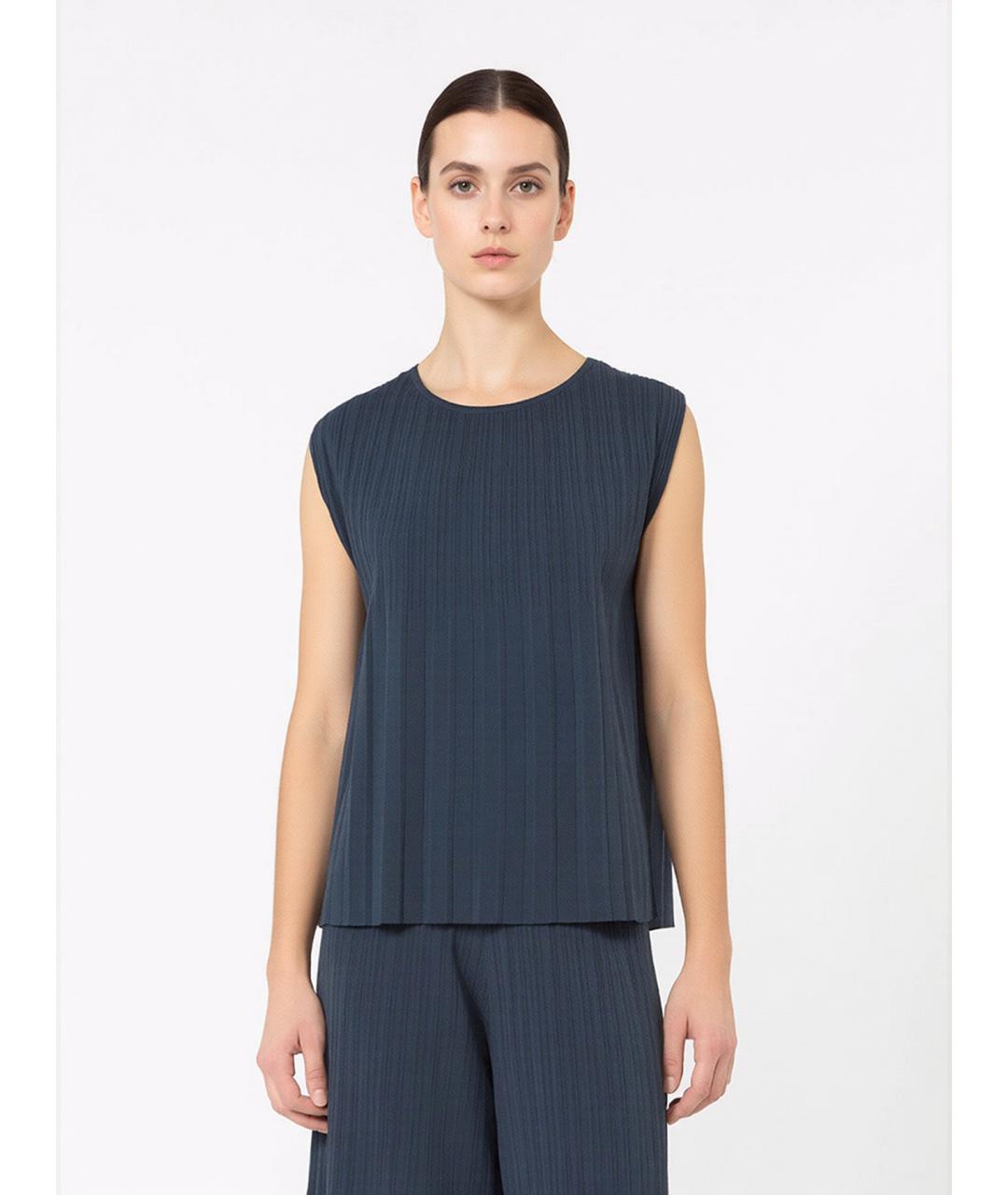 WEEKEND MAX MARA Синяя вискозная блузы, фото 3