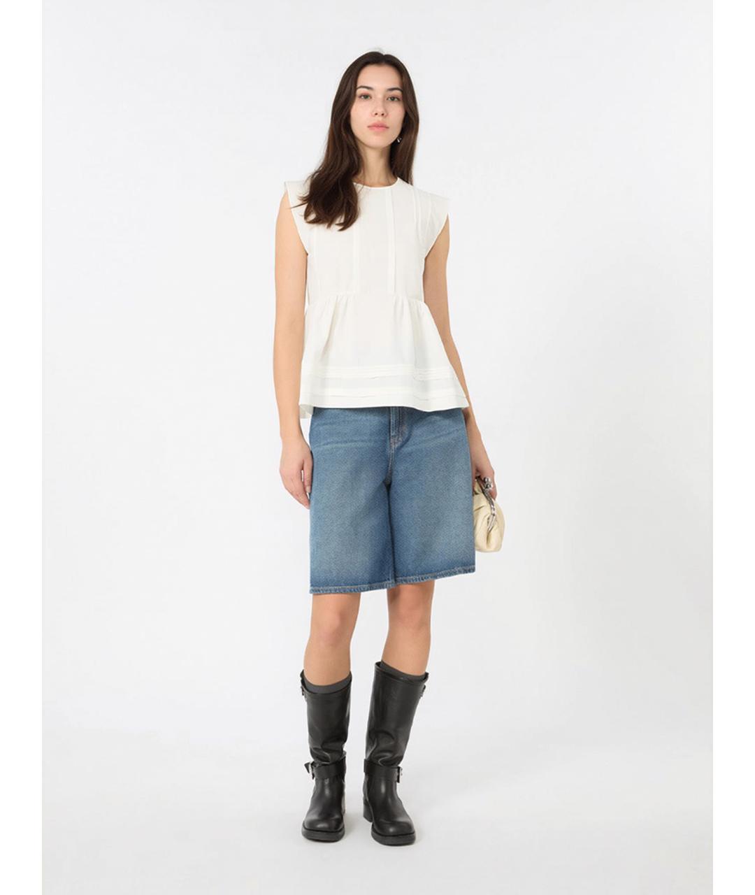 WEEKEND MAX MARA Белая хлопковая блузы, фото 2