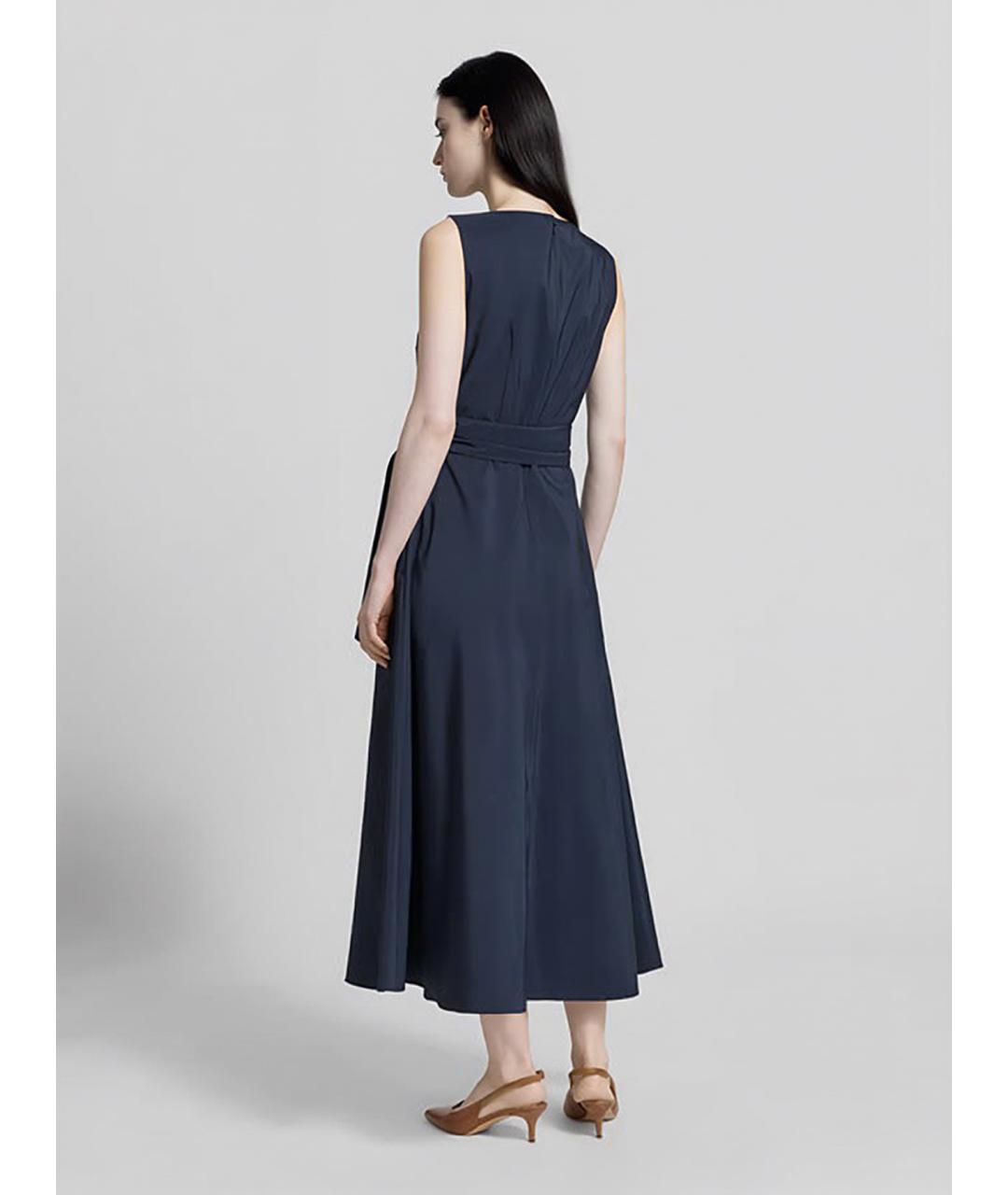WEEKEND MAX MARA Темно-синее полиэстеровое повседневное платье, фото 3