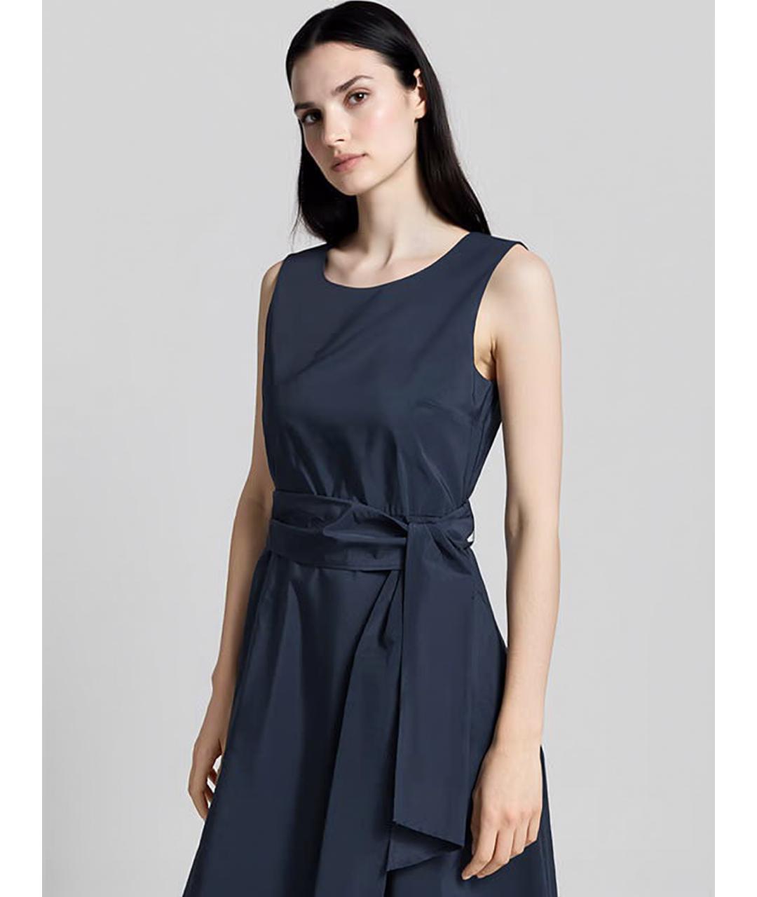 WEEKEND MAX MARA Темно-синее полиэстеровое повседневное платье, фото 4