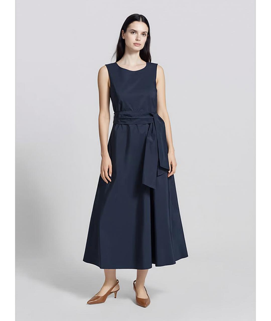 WEEKEND MAX MARA Темно-синее полиэстеровое повседневное платье, фото 2