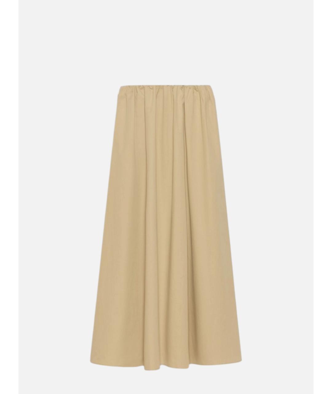 WEEKEND MAX MARA Бежевая хлопковая юбка миди, фото 5