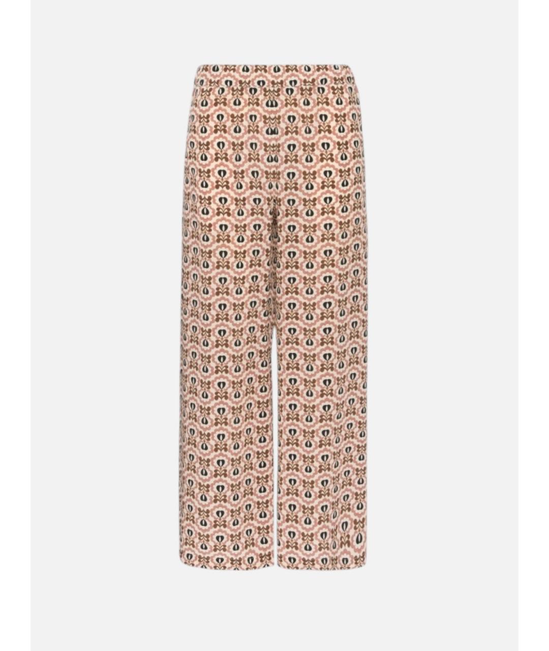 WEEKEND MAX MARA Розовые шелковые прямые брюки, фото 1