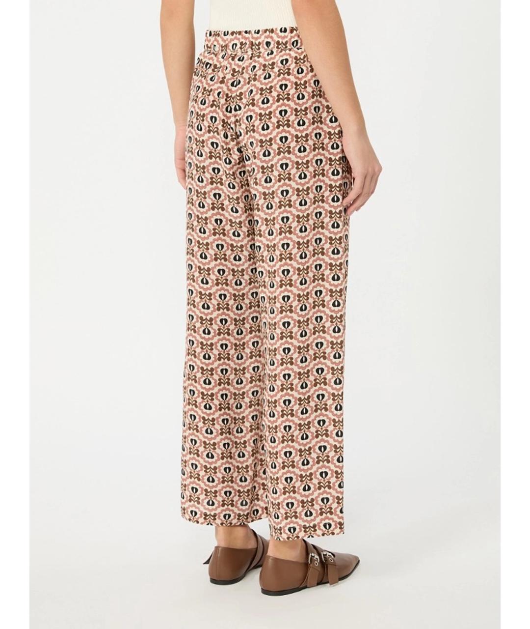 WEEKEND MAX MARA Розовые шелковые прямые брюки, фото 4