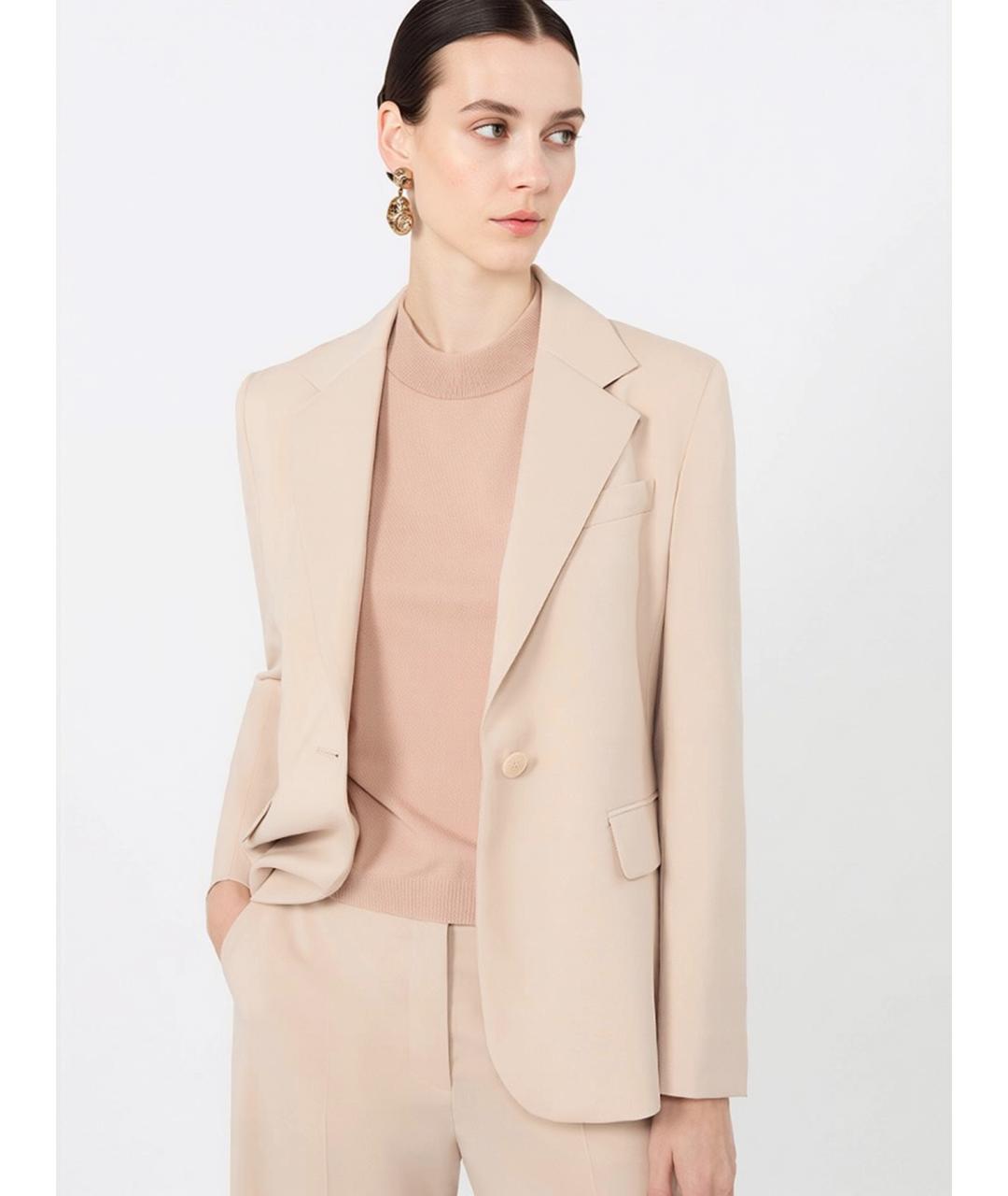 WEEKEND MAX MARA Розовый шерстяной жакет/пиджак, фото 5