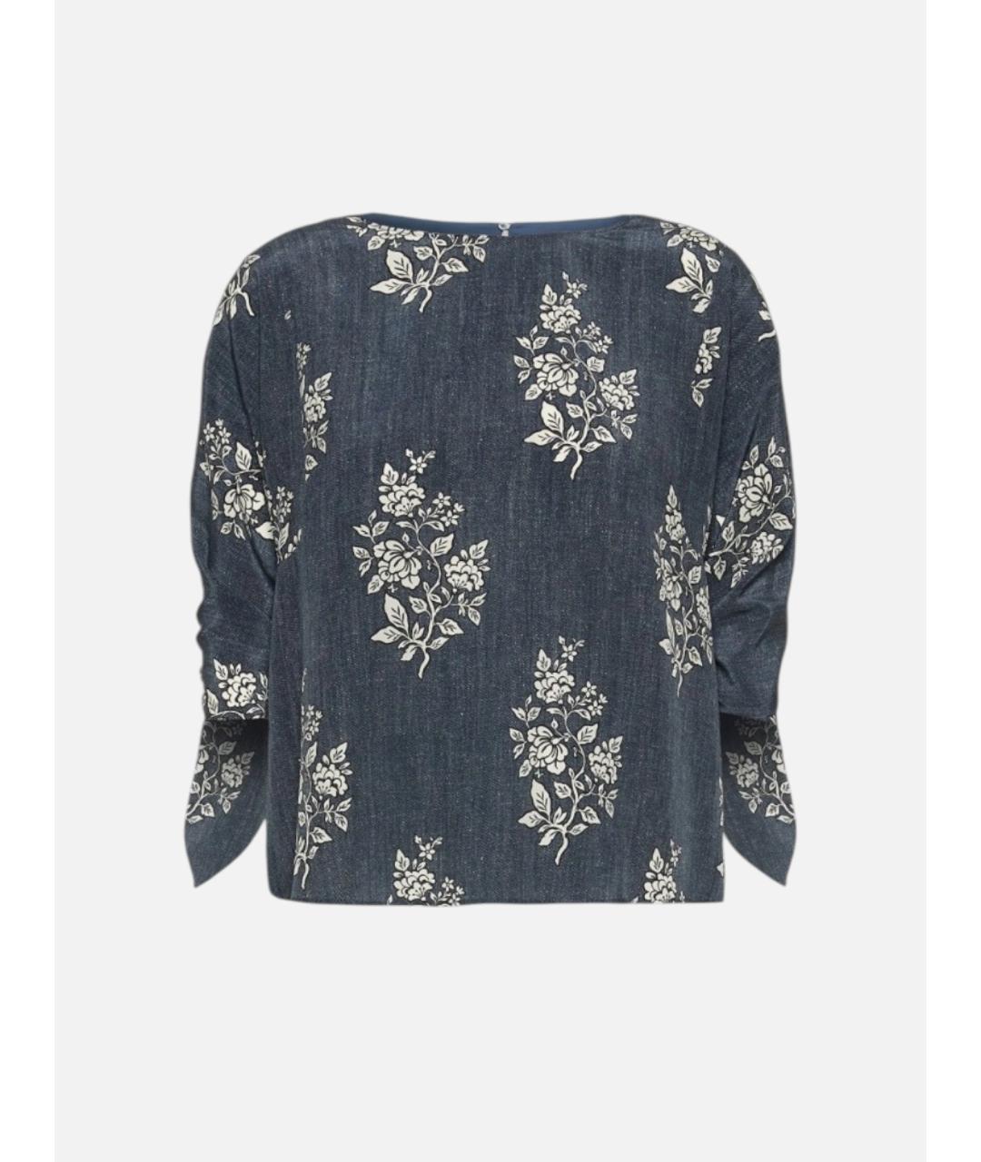 WEEKEND MAX MARA Синяя шелковая блузы, фото 1