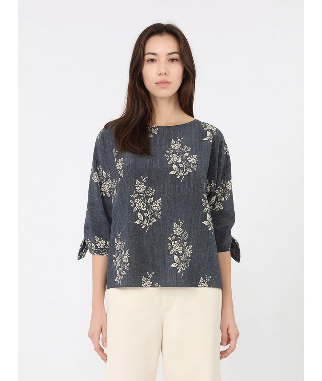 WEEKEND MAX MARA Синяя шелковая блузы, фото 3