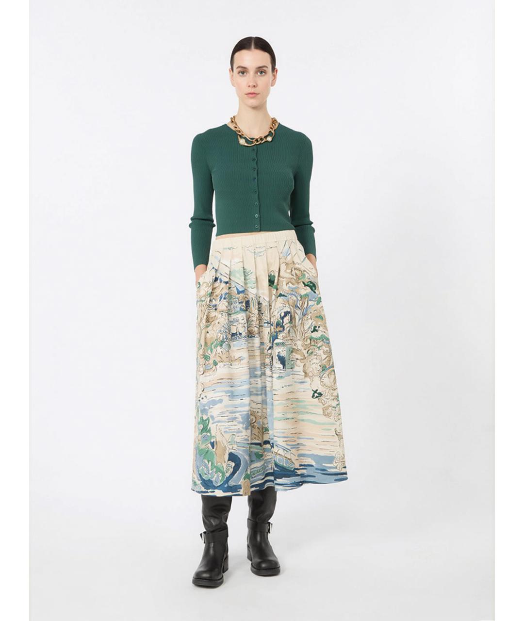 WEEKEND MAX MARA Зеленый вискозный кардиган, фото 2