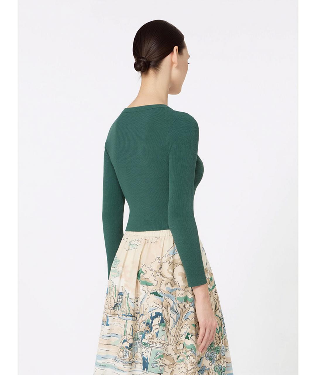WEEKEND MAX MARA Зеленый вискозный кардиган, фото 4