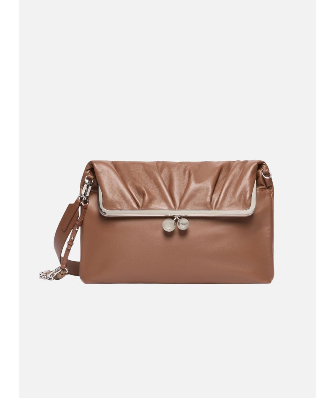WEEKEND MAX MARA Коричневая кожаная сумка через плечо, фото 1