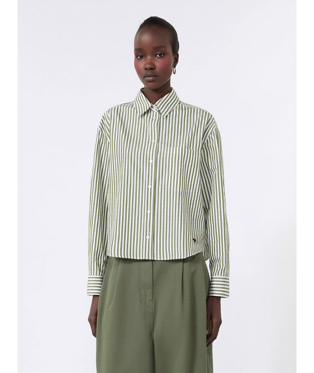 WEEKEND MAX MARA Зеленая хлопковая рубашка, фото 3