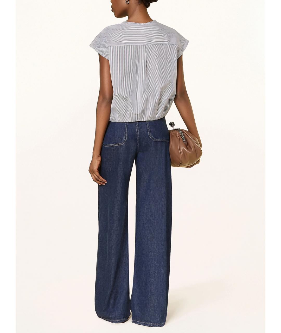 WEEKEND MAX MARA Синяя хлопковая блузы, фото 3