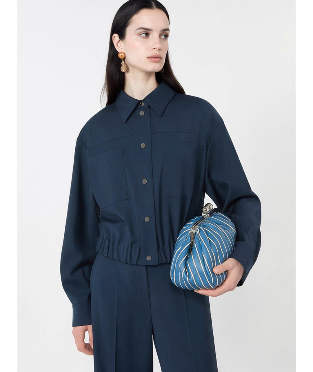 WEEKEND MAX MARA Синяя шерстяная куртка, фото 5