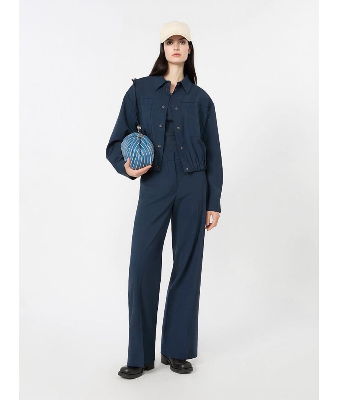 WEEKEND MAX MARA Синяя шерстяная куртка, фото 2