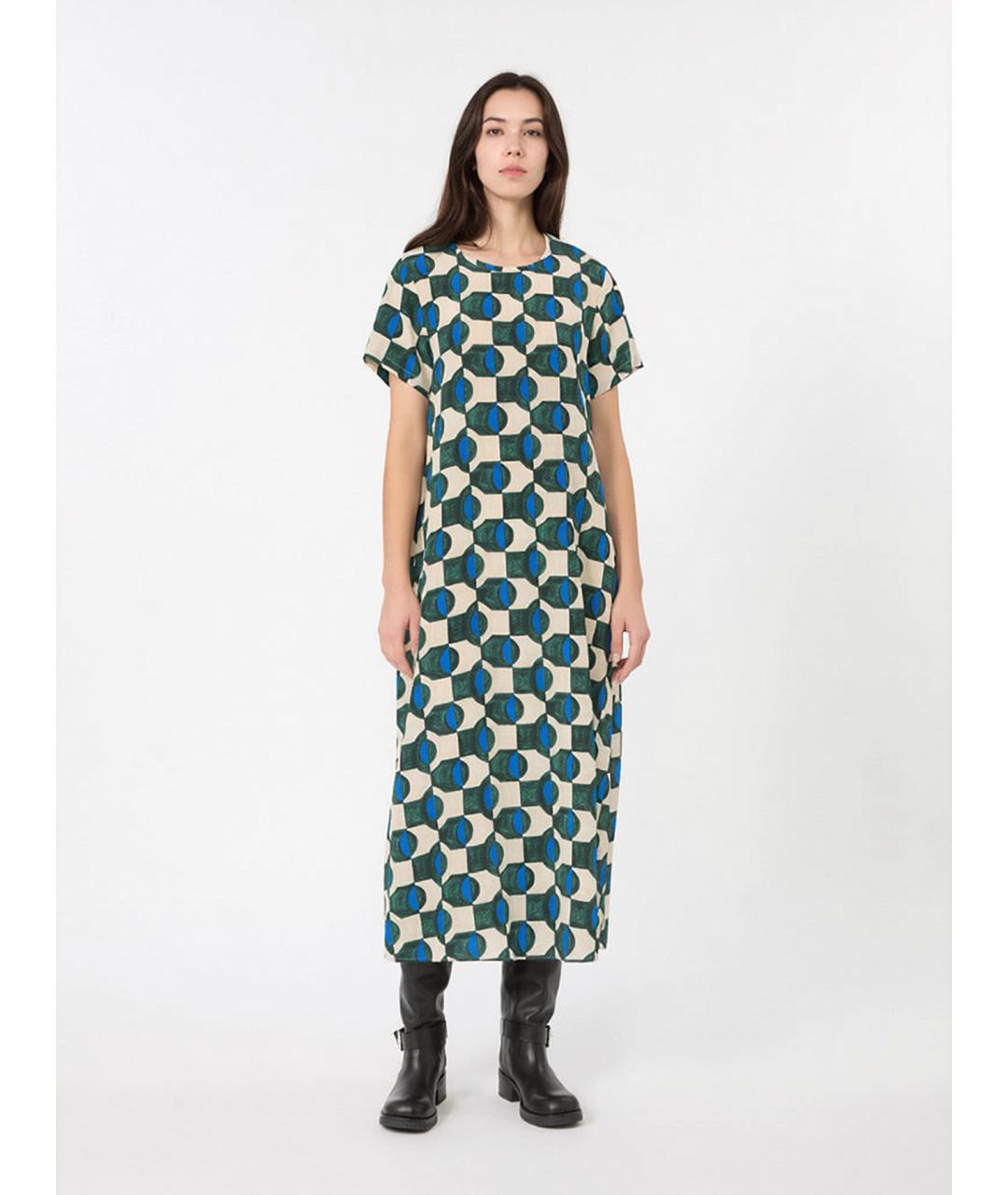 WEEKEND MAX MARA Мульти шелковое повседневное платье, фото 4