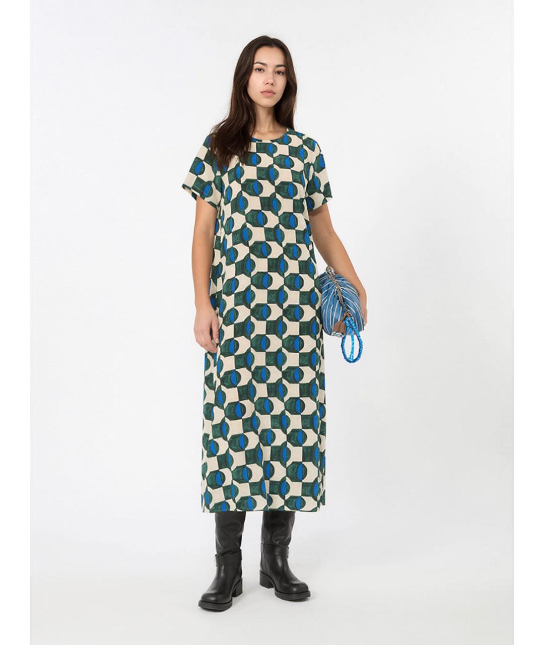 WEEKEND MAX MARA Мульти шелковое повседневное платье, фото 2