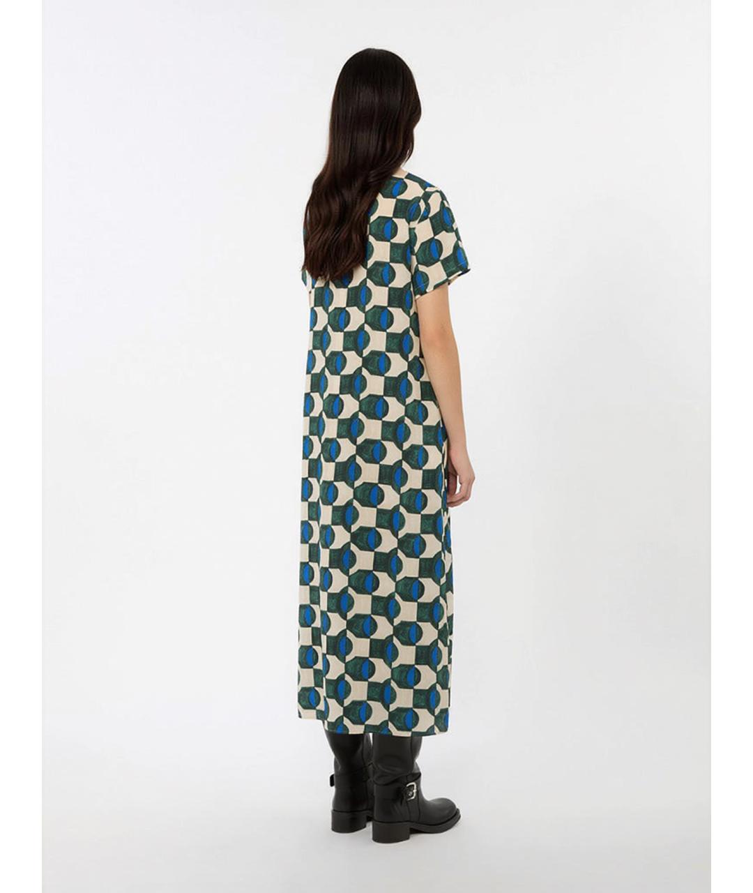 WEEKEND MAX MARA Мульти шелковое повседневное платье, фото 3