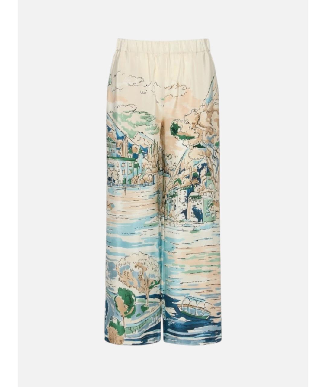 WEEKEND MAX MARA Мульти шелковые прямые брюки, фото 1