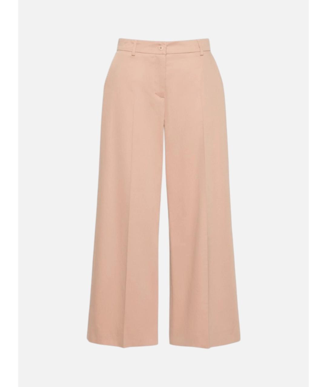 WEEKEND MAX MARA Розовые хлопковые прямые брюки, фото 1
