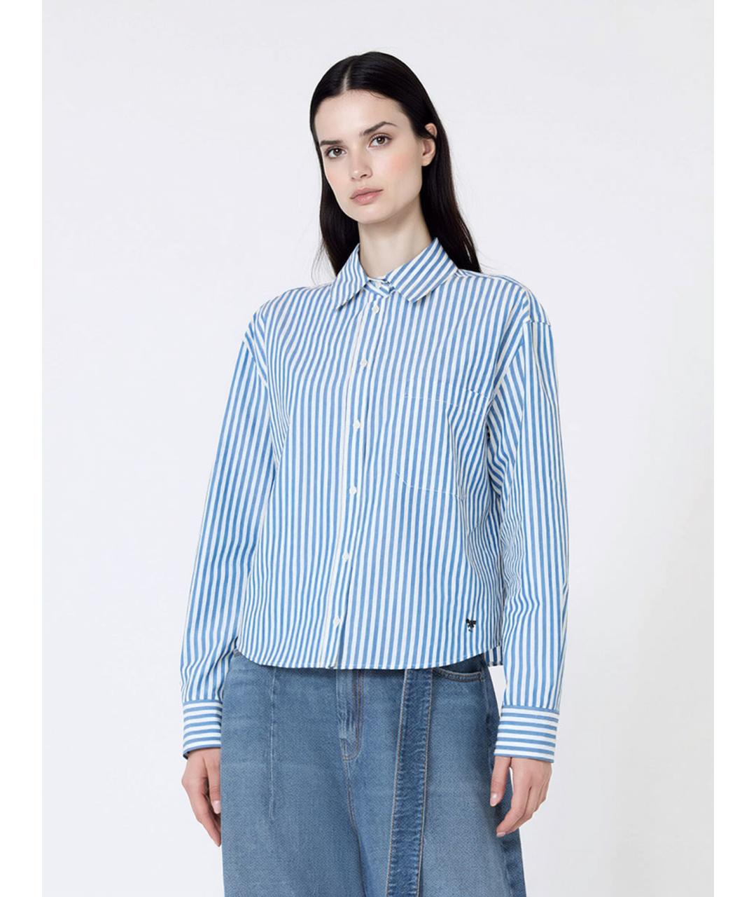WEEKEND MAX MARA Синяя хлопковая рубашка, фото 3