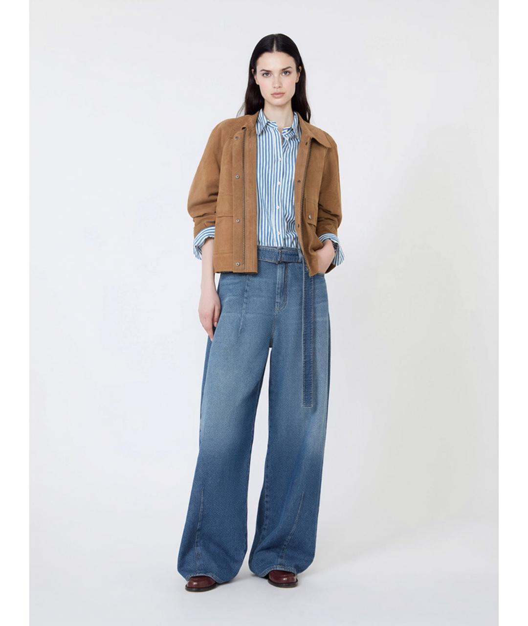 WEEKEND MAX MARA Синяя хлопковая рубашка, фото 2