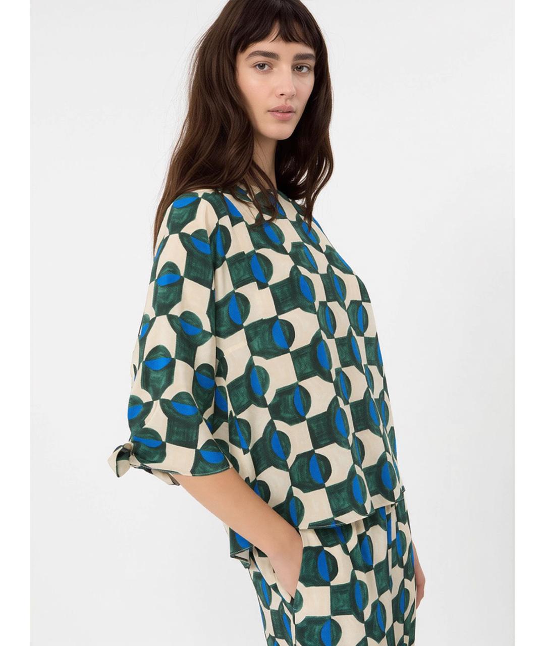 WEEKEND MAX MARA Зеленая шелковая блузы, фото 5
