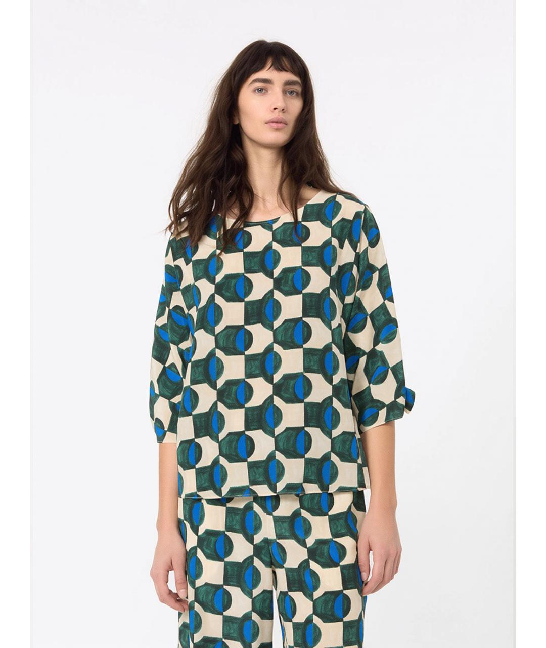 WEEKEND MAX MARA Зеленая шелковая блузы, фото 3