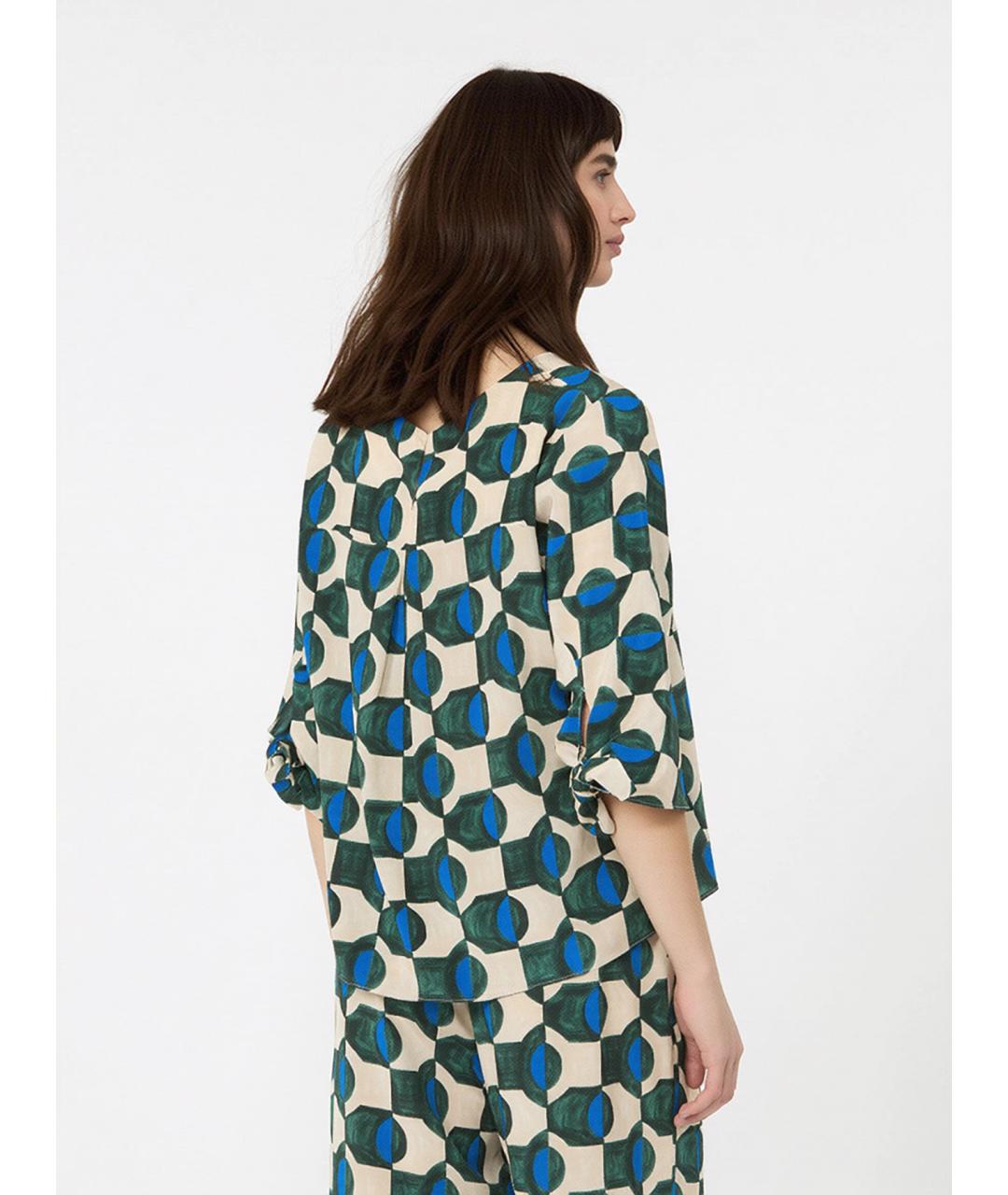 WEEKEND MAX MARA Зеленая шелковая блузы, фото 4