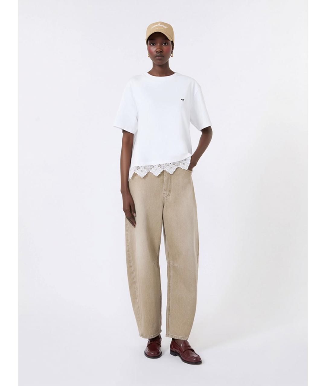 WEEKEND MAX MARA Белая хлопковая футболка, фото 2