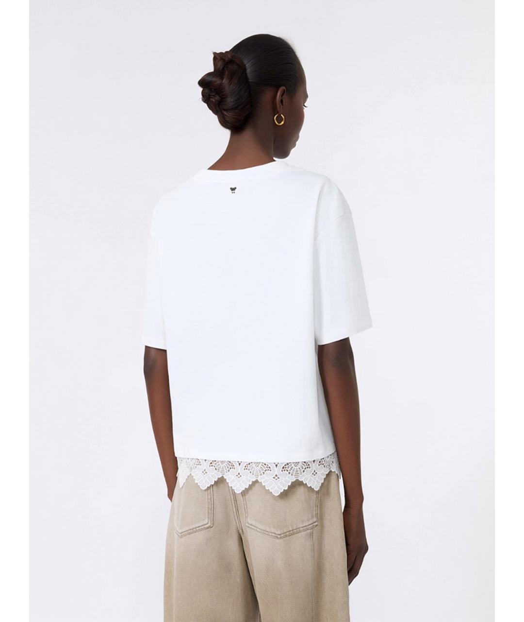 WEEKEND MAX MARA Белая хлопковая футболка, фото 4