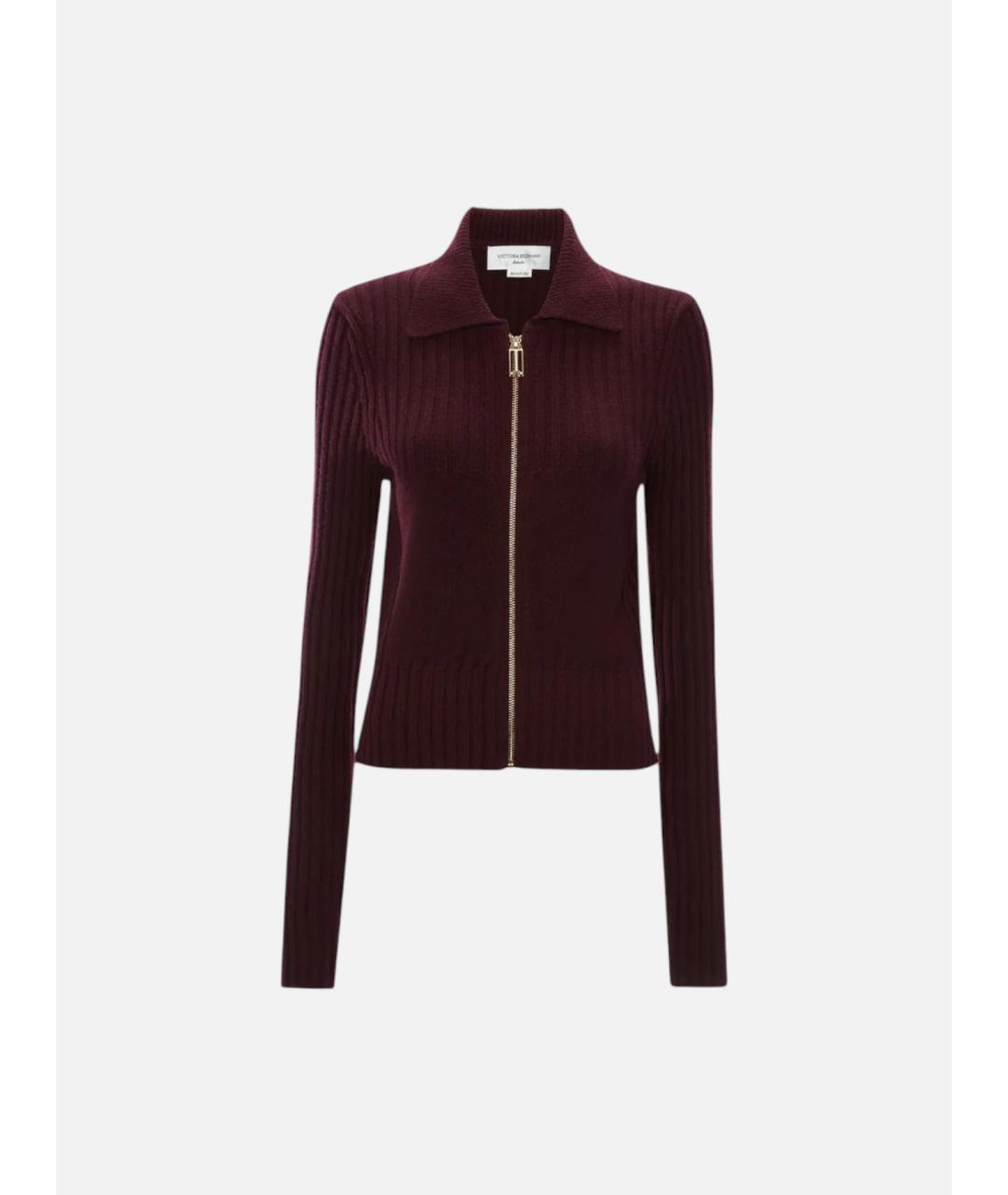 VICTORIA BECKHAM Бордовый шерстяной кардиган, фото 6