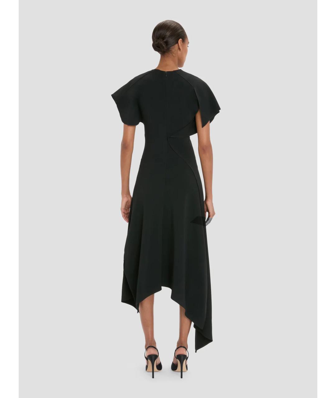 VICTORIA BECKHAM Черное вискозное коктейльное платье, фото 4