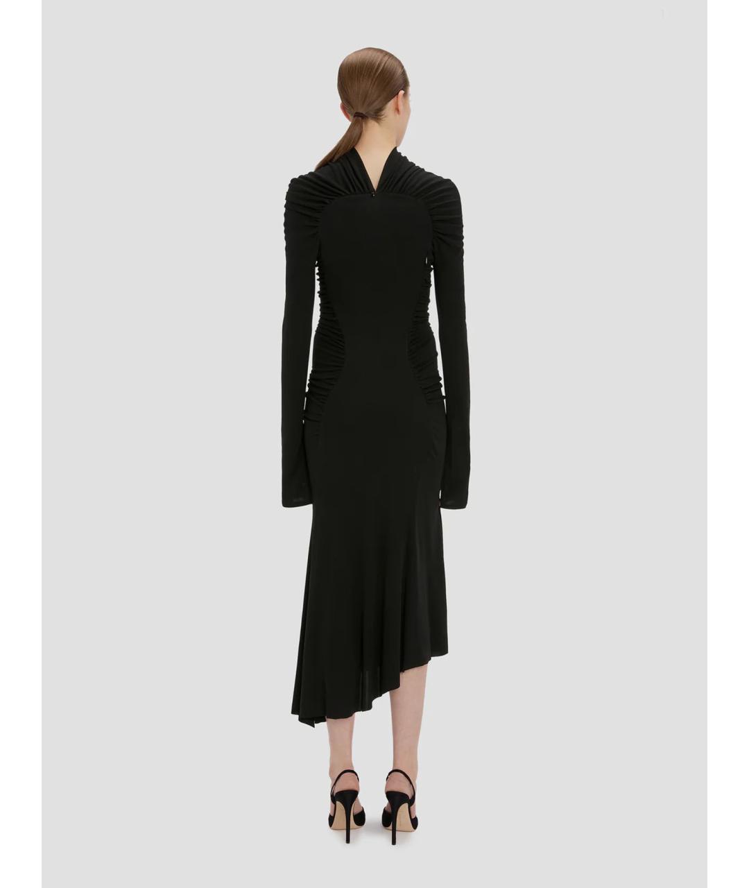 VICTORIA BECKHAM Черное вискозное коктейльное платье, фото 4