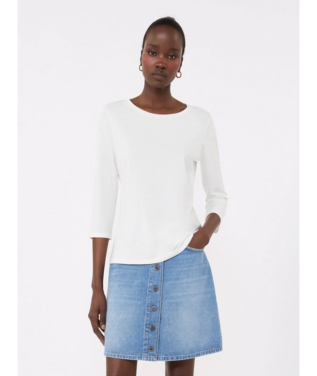 WEEKEND MAX MARA Белая хлопковая футболка, фото 2