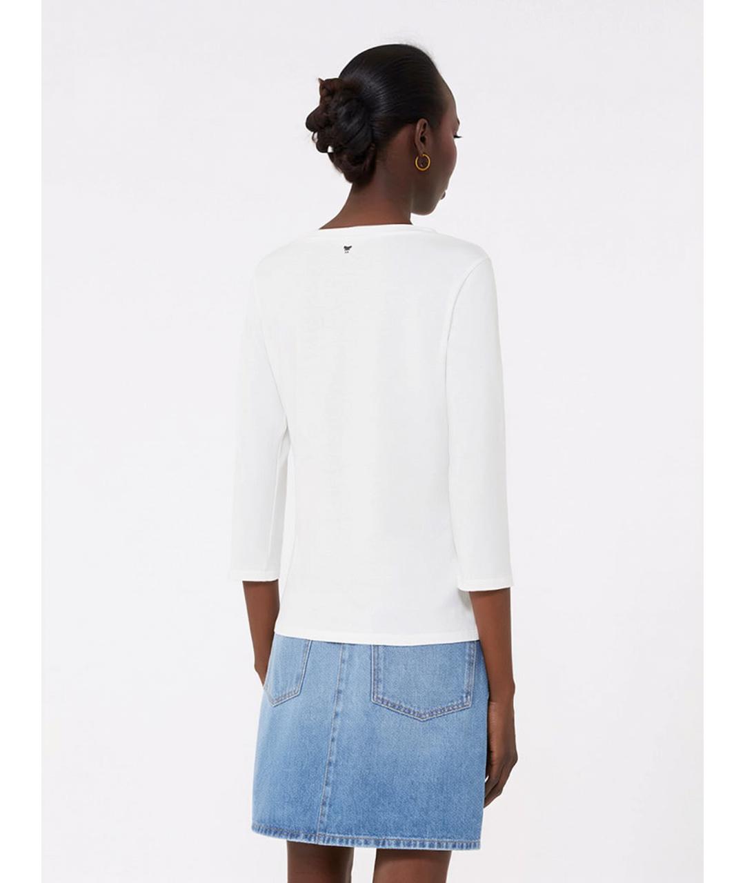 WEEKEND MAX MARA Белая хлопковая футболка, фото 3