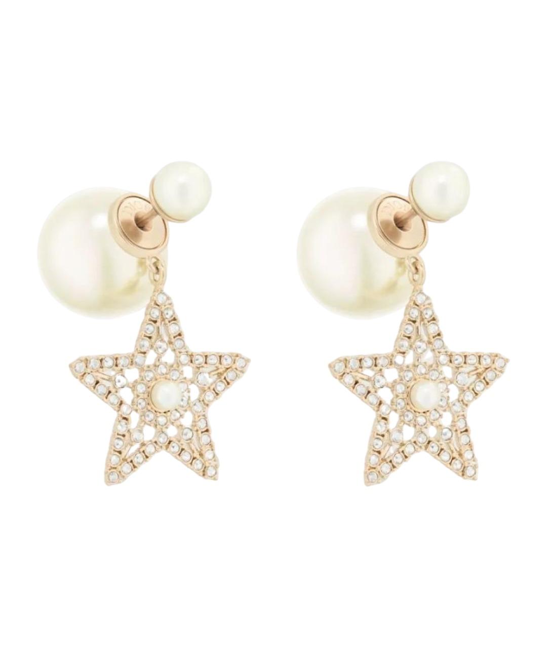 CHRISTIAN DIOR Золотые латунные серьги, фото 1