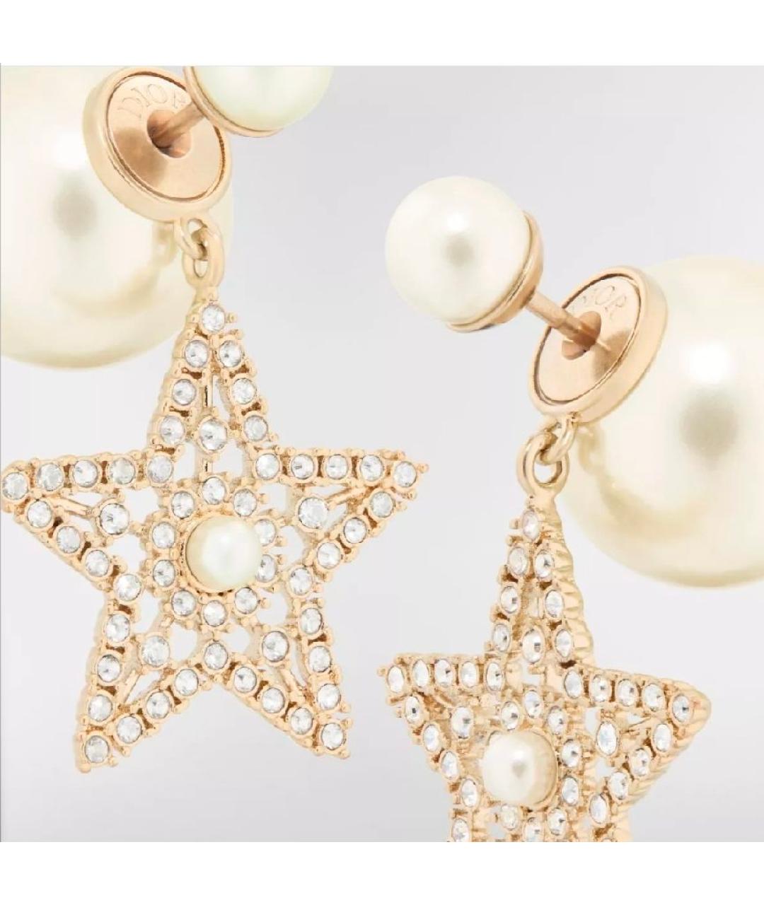 CHRISTIAN DIOR Золотые латунные серьги, фото 3