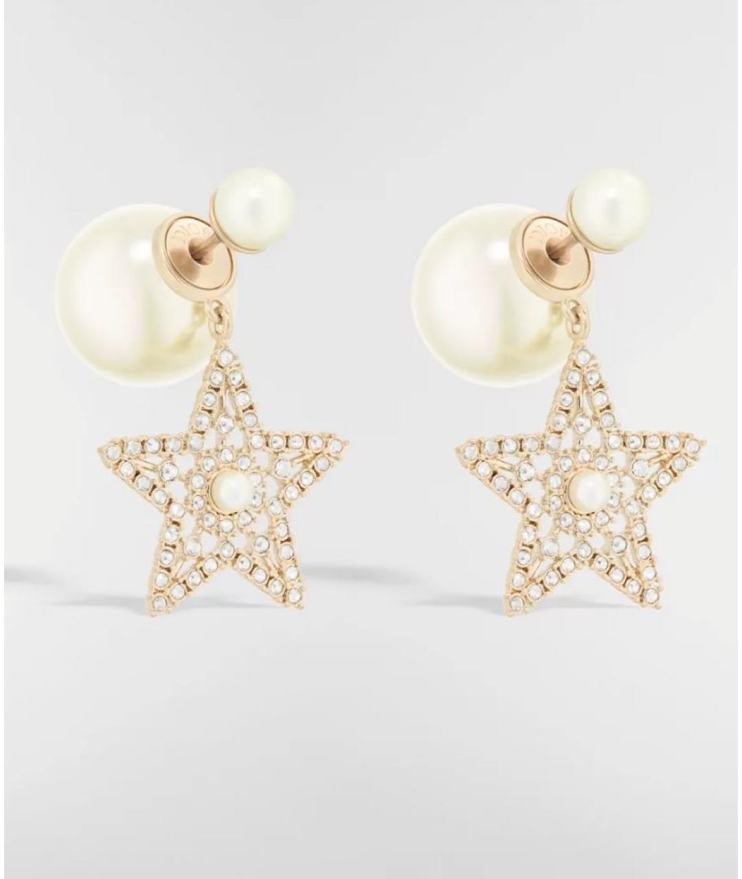 CHRISTIAN DIOR Золотые латунные серьги, фото 6