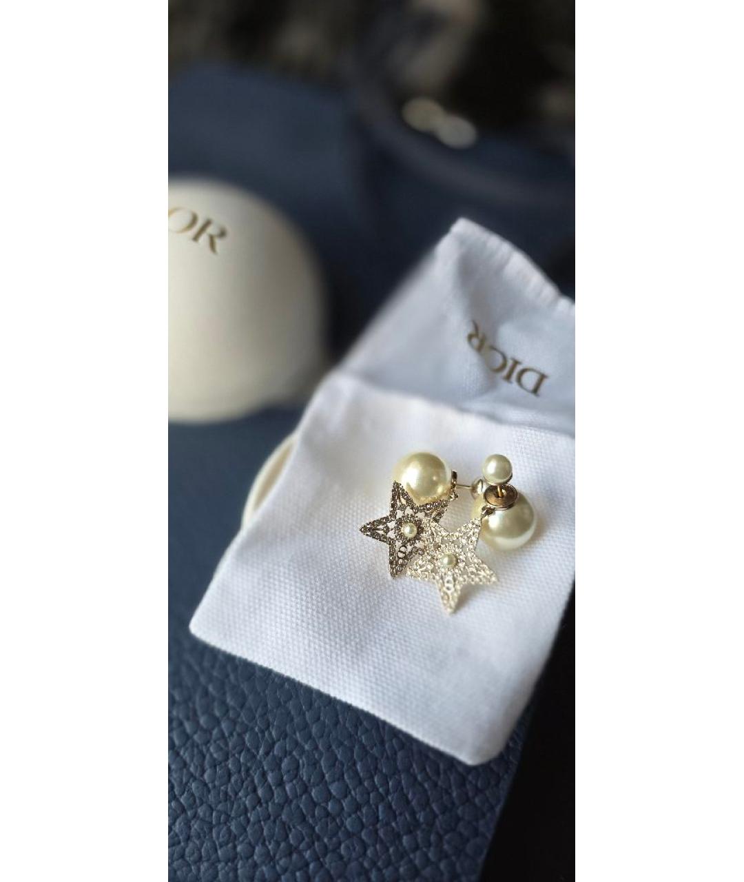 CHRISTIAN DIOR Золотые латунные серьги, фото 5