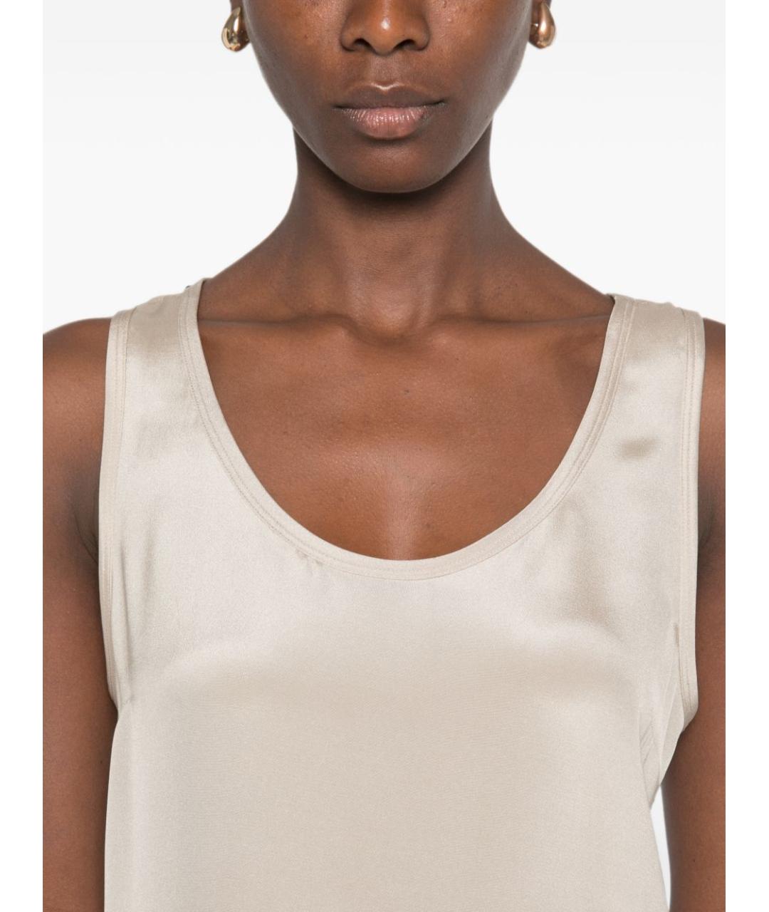 MAX MARA Серая шелковая майка, фото 4