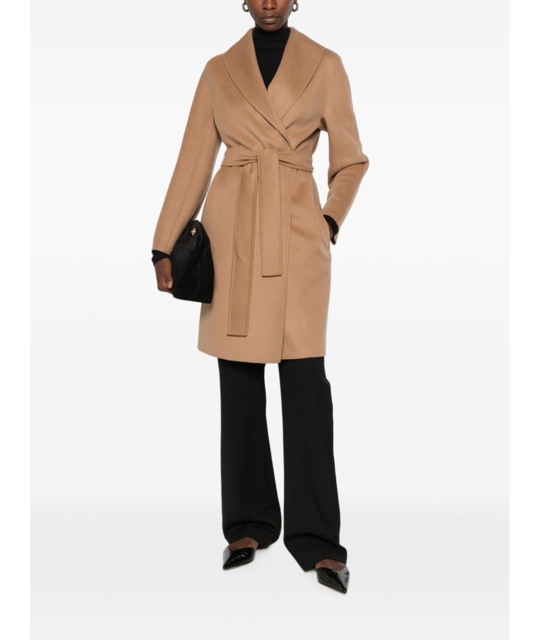 MAX MARA Бежевое шерстяное пальто, фото 4
