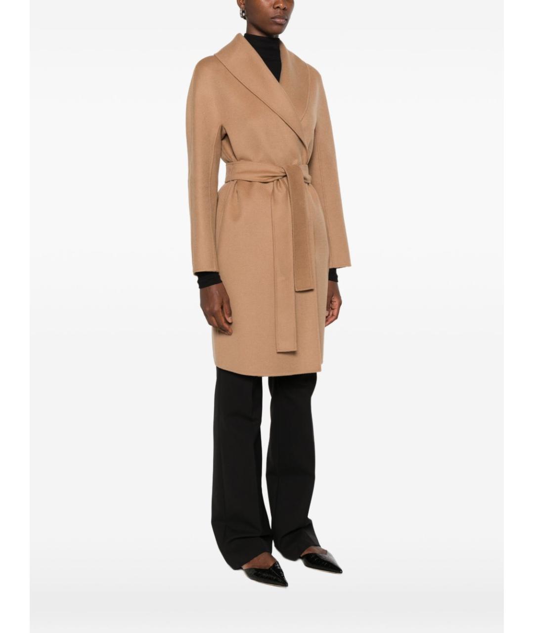 MAX MARA Бежевое шерстяное пальто, фото 3