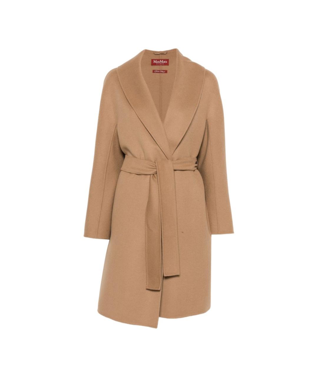 MAX MARA Бежевое шерстяное пальто, фото 1