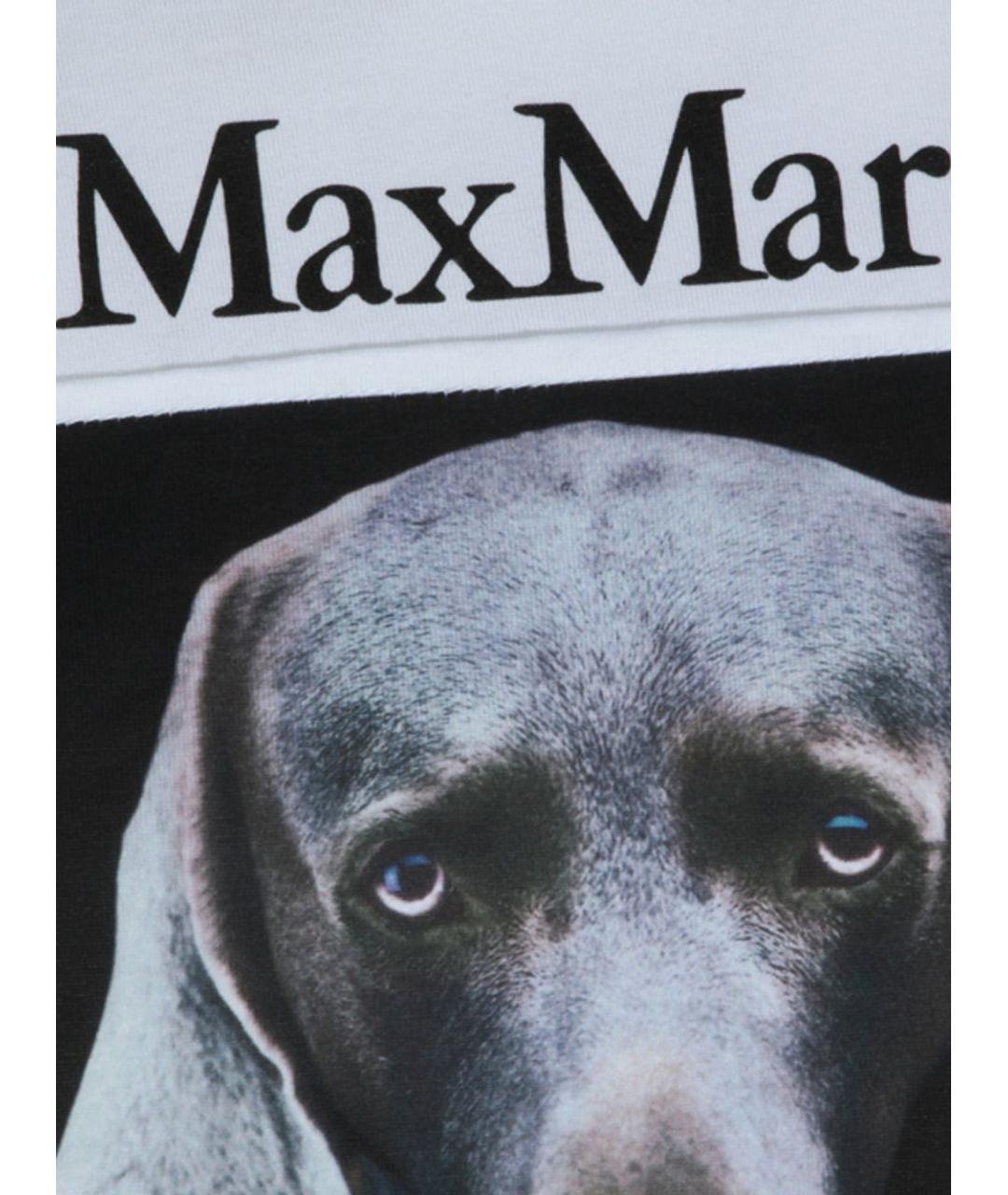 MAX MARA Белая хлопковая футболка, фото 2