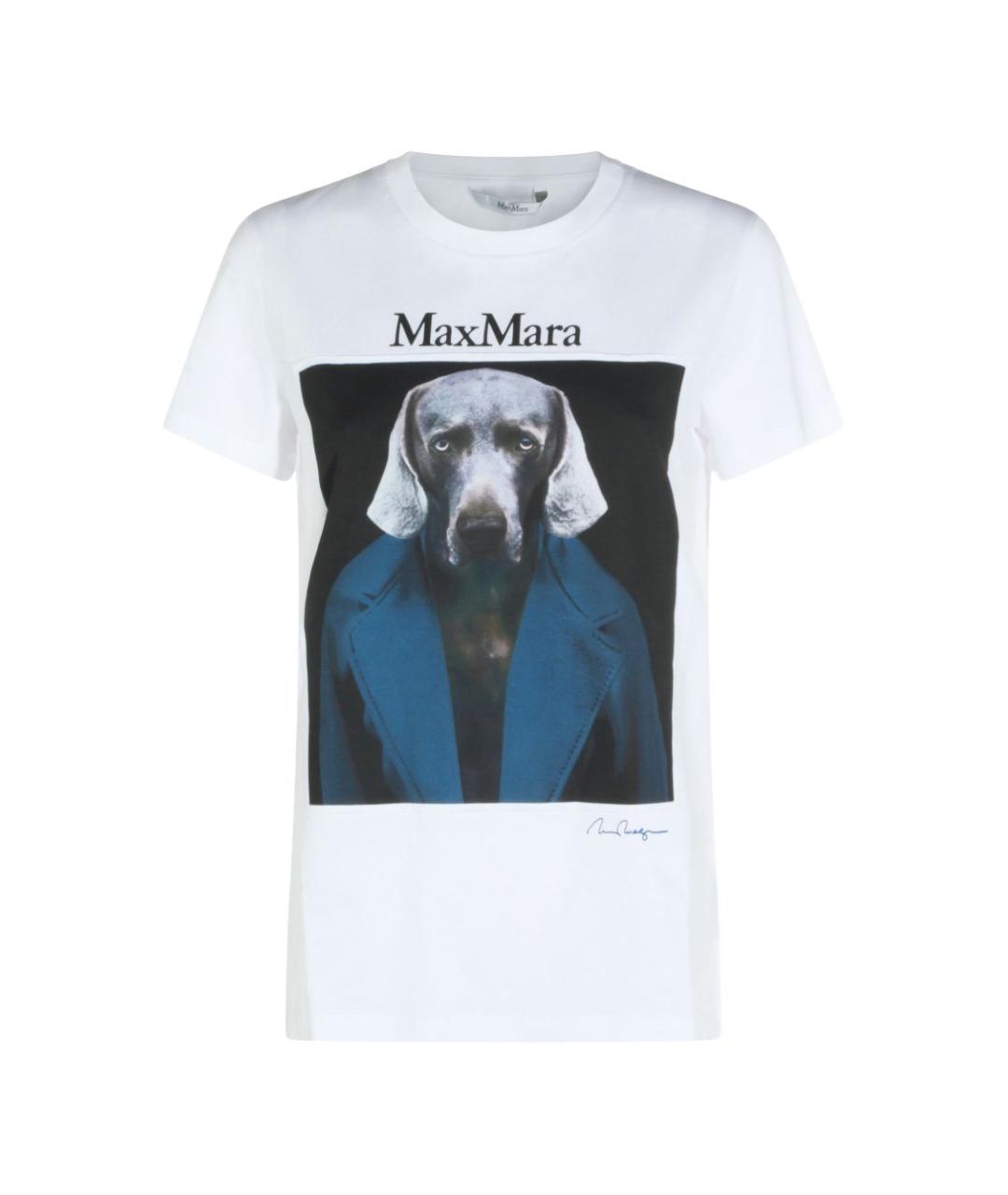 MAX MARA Белая хлопковая футболка, фото 1