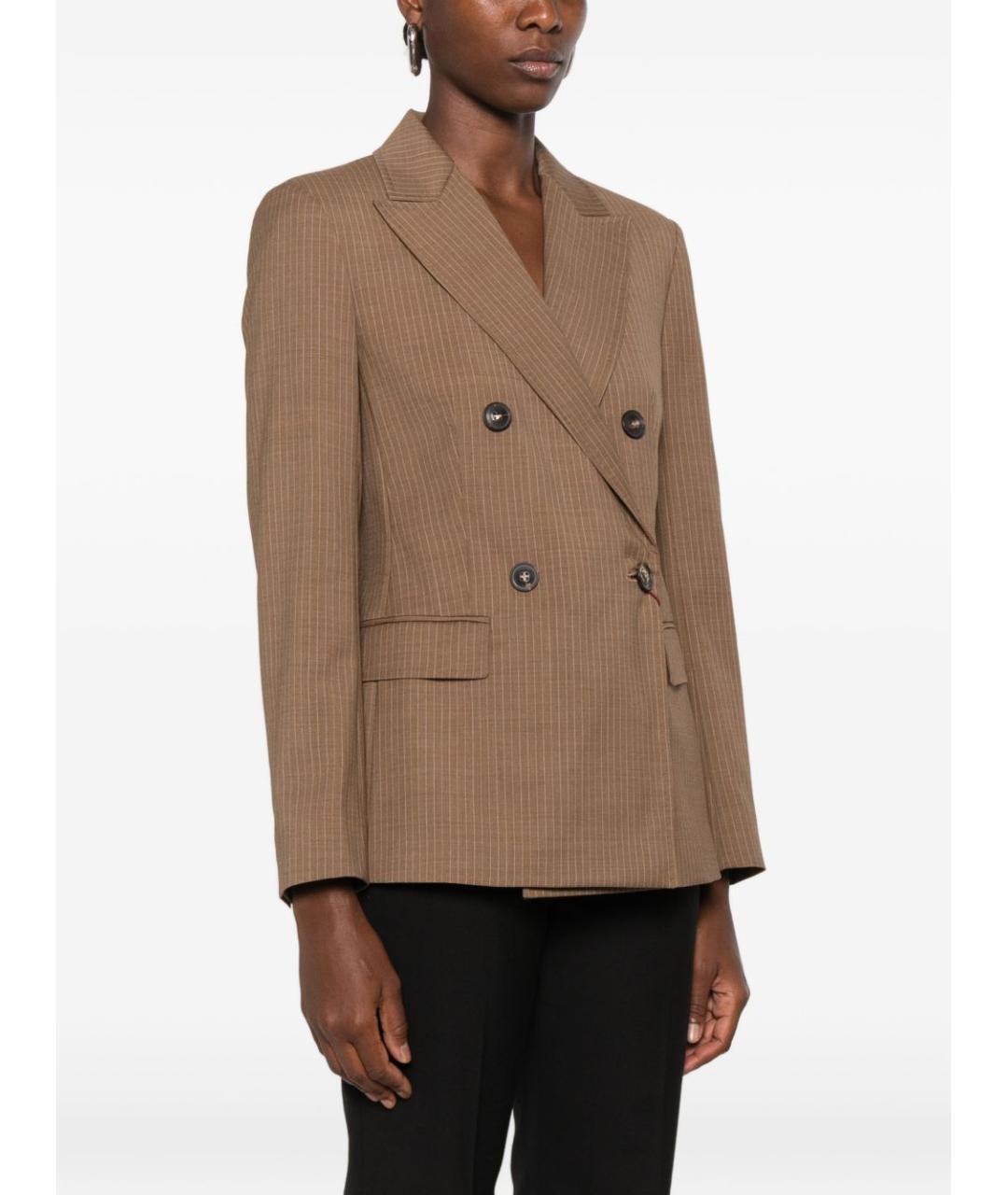MAX MARA Бежевый полиэстеровый жакет/пиджак, фото 3