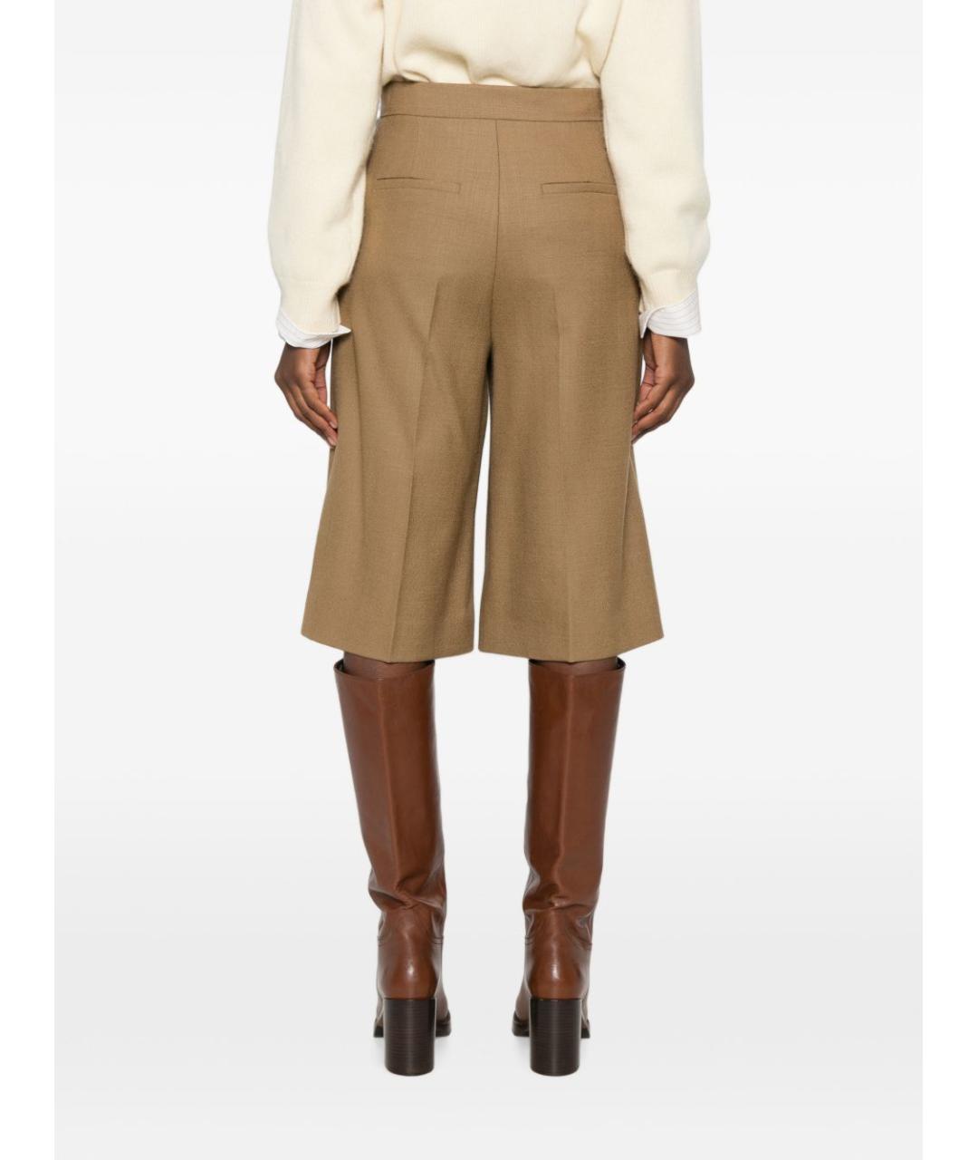 MAX MARA Бежевые хлопковые шорты, фото 5