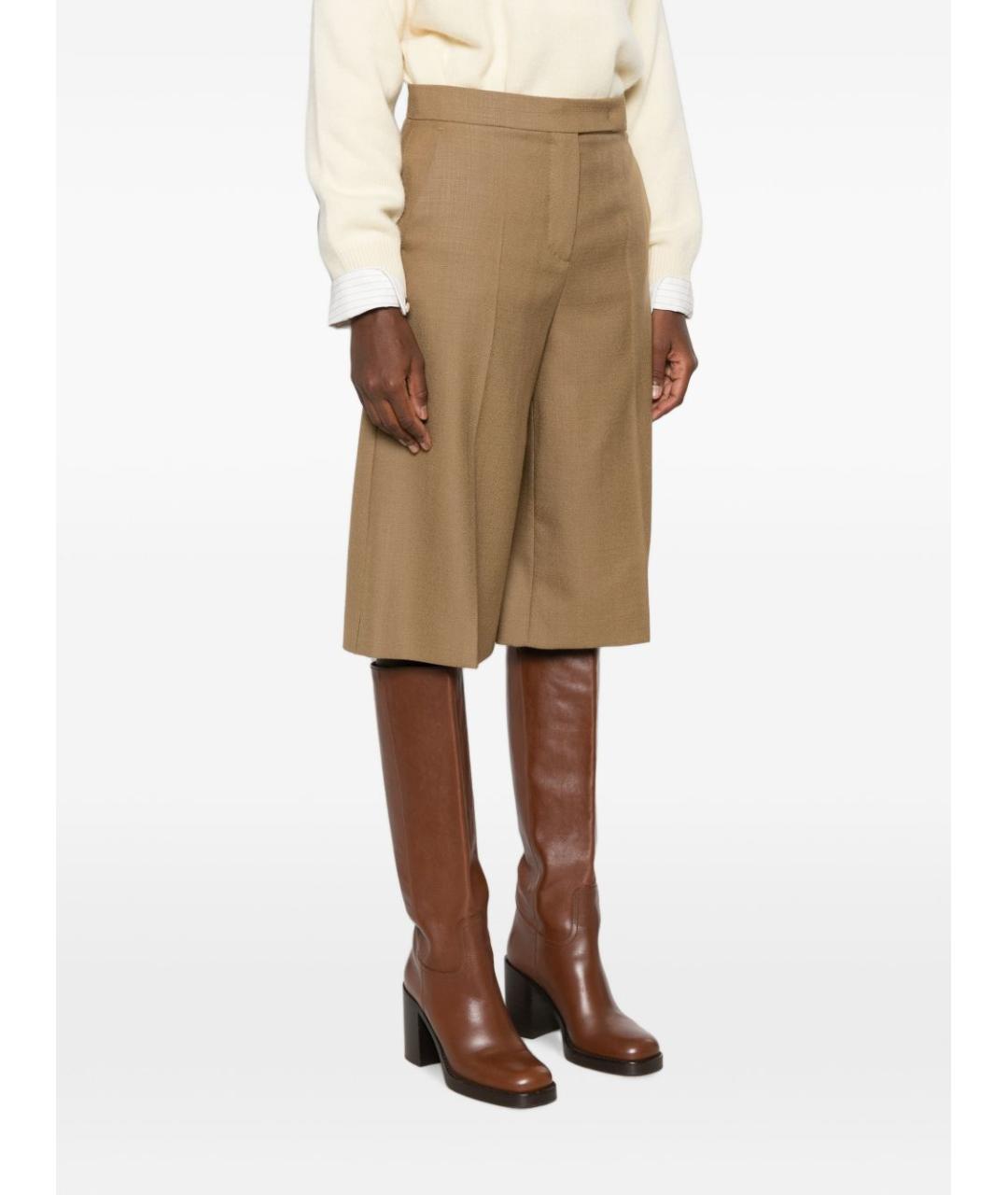MAX MARA Бежевые хлопковые шорты, фото 2