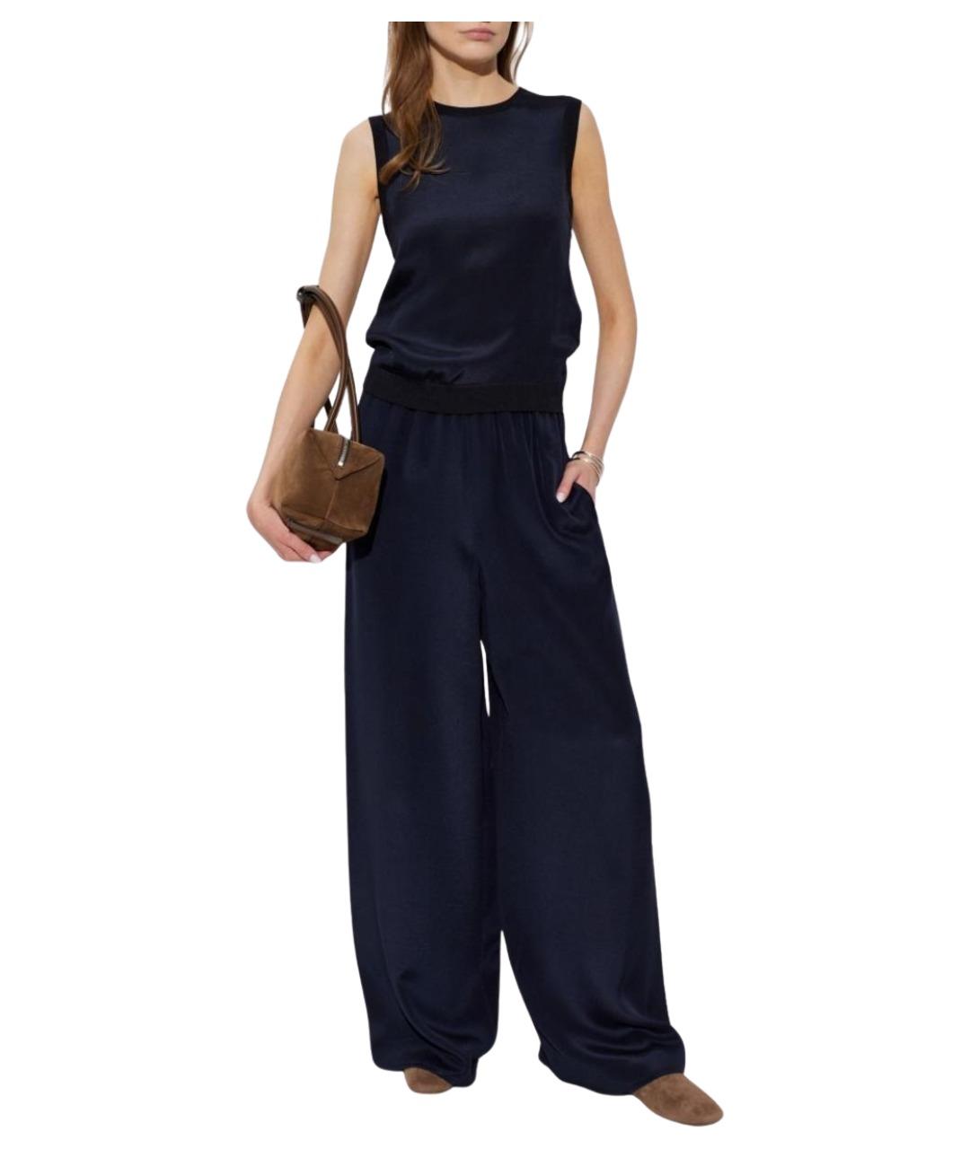 MAX MARA Синие прямые брюки, фото 3